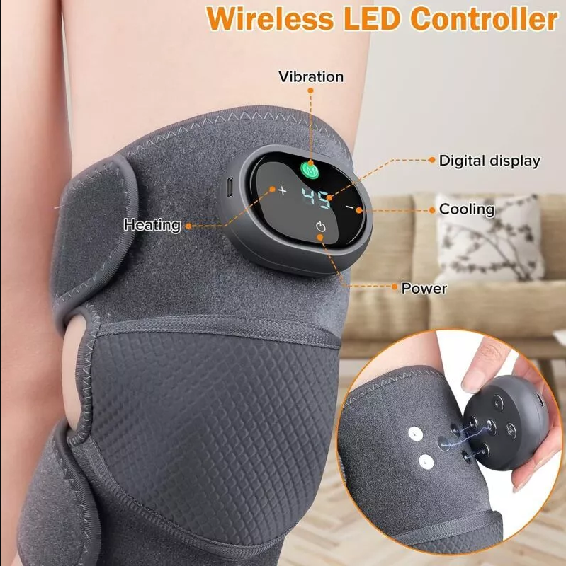 Electric Heating Vibration Knee Brace Leg Therapy Massager