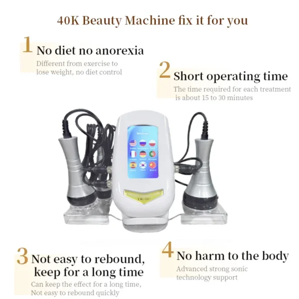 3 in 1 40K Ultrasonic Body Sculpting Machine for Body Slimming Firming Lifting Massage Home Massage Facial Care Beauty Tool - Image 5